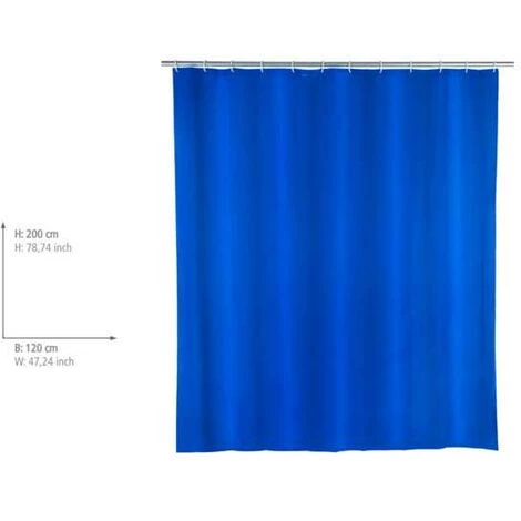 WENKO Rideau De Douche Uni, Rideau De Douche 120x200 Cm, Imperméable à L'eau, 8 Anneaux Rideau De Douche En Plastique Blanc Inclus, PEVA Matériau Recyclé Et Recyclable, 120x200 Cm, Bleu Nuit - Bleu - Bleu Foncé 5 WENKO Rideau De Douche Uni, Rideau De Douche 120x200 Cm, Imperméable à L'eau, 8 Anneaux Rideau De Douche En Plastique Blanc Inclus, PEVA Matériau Recyclé Et Recyclable, 120x200 Cm, Bleu Nuit - Bleu - Bleu Foncé – Image 3