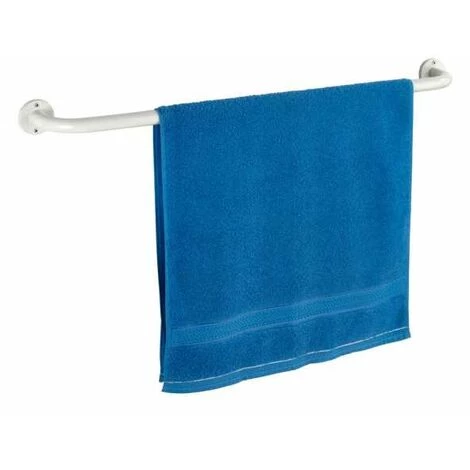 WENKO Porte Serviettes Salle De Bain Mural, Basic, Acier, L80 Cm, Blanc 4 WENKO Porte Serviettes Salle De Bain Mural, Basic, Acier, L80 Cm, Blanc – Image 2