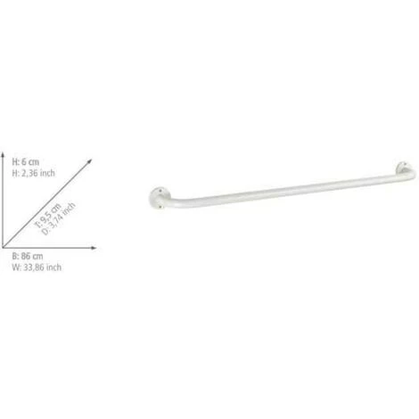 WENKO Porte Serviettes Salle De Bain Mural, Basic, Acier, L80 Cm, Blanc 7 WENKO Porte Serviettes Salle De Bain Mural, Basic, Acier, L80 Cm, Blanc – Image 5