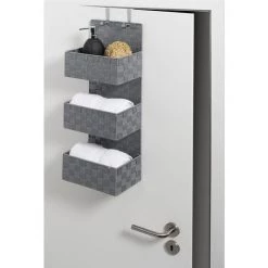 WENKO Organiseur De Salle De Bain à Suspendre Adria, Organisateur Suspendu 3 Paniers De Rangement, Polypropylène, 25x72x15,5 Cm, Gris -WENKO Soldes 6579037 3