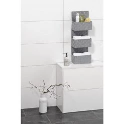 WENKO Organiseur De Salle De Bain à Suspendre Adria, Organisateur Suspendu 3 Paniers De Rangement, Polypropylène, 25x72x15,5 Cm, Gris -WENKO Soldes 6579037 4