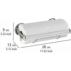 WENKO Porte Essuie-tout Mural Sans Perçage, Porte Sopalin Mural Fixation Sans Perçage Magic-Loc®, Métal, 28x14x20 Cm, Brillant - Argent Brillant 10 WENKO Porte Essuie-tout Mural Sans Perçage, Porte Sopalin Mural Fixation Sans Perçage Magic-Loc®, Métal, 28x14x20 Cm, Brillant - Argent Brillant -WENKO Soldes 6579046 4