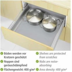 WENKO Tapis Fond De Tiroir Avec Picots, Tapis Antidérapant Tiroir, Protection Tiroir Cuisine, Découpable, Plastique, 150x50 Cm, Gris 9 WENKO Tapis Fond De Tiroir Avec Picots, Tapis Antidérapant Tiroir, Protection Tiroir Cuisine, Découpable, Plastique, 150x50 Cm, Gris -WENKO Soldes 6579049 3