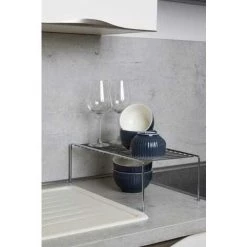 WENKO Demi Etagère, Organisateur Placard Cuisine, Métal Chromé, 42,5x22x15 Cm, Brillant - Argent Brillant -WENKO Soldes 6579059 5