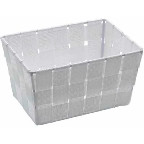 WENKO Panier salle de bain Adria Mini, rangement Salle De Bain, Long, Polypropylène, 19x9x14 Cm, Blanc - Blanc 3 WENKO Panier salle de bain Adria Mini, rangement Salle De Bain, Long, Polypropylène, 19x9x14 Cm, Blanc - Blanc