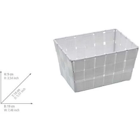 WENKO Panier salle de bain Adria Mini, rangement Salle De Bain, Long, Polypropylène, 19x9x14 Cm, Blanc - Blanc 5 WENKO Panier salle de bain Adria Mini, rangement Salle De Bain, Long, Polypropylène, 19x9x14 Cm, Blanc - Blanc – Image 3