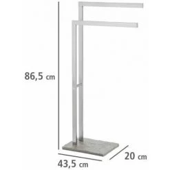 WENKO Porte Serviettes Salle De Bain Sur Pied, 2 Barres Porte Serviette, Granit, Base Polyrésine Effet Granit - Acier Inox, 43,5x86,5x20 Cm, Mat 10 WENKO Porte Serviettes Salle De Bain Sur Pied, 2 Barres Porte Serviette, Granit, Base Polyrésine Effet Granit - Acier Inox, 43,5x86,5x20 Cm, Mat -WENKO Soldes 6579074 4