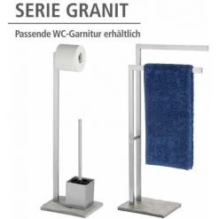 WENKO Porte Serviettes Salle De Bain Sur Pied, 2 Barres Porte Serviette, Granit, Base Polyrésine Effet Granit - Acier Inox, 43,5x86,5x20 Cm, Mat 11 WENKO Porte Serviettes Salle De Bain Sur Pied, 2 Barres Porte Serviette, Granit, Base Polyrésine Effet Granit - Acier Inox, 43,5x86,5x20 Cm, Mat -WENKO Soldes 6579074 5