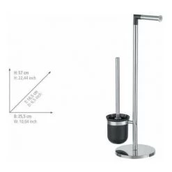 WENKO Combiné WC 2en1, Brosse WC Et Dérouleur Papier Toilette, Parus, Acier Inox, 25,5x57x16,5 Cm, Brillant -WENKO Soldes 6579075 4