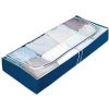 WENKO Boite Rangement Sous Lit Air, Rangement Sous Lit, Grande Capacité De Rangement Pour Vêtement Et Linge De Lit, Ouverture Transparente Et Fermeture éclair, Plastique, 105x15x45 Cm, Bleu - Bleu -WENKO Soldes 6579084 1