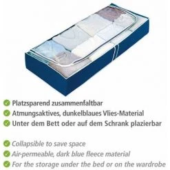 WENKO Boite Rangement Sous Lit Air, Rangement Sous Lit, Grande Capacité De Rangement Pour Vêtement Et Linge De Lit, Ouverture Transparente Et Fermeture éclair, Plastique, 105x15x45 Cm, Bleu - Bleu 10 WENKO Boite Rangement Sous Lit Air, Rangement Sous Lit, Grande Capacité De Rangement Pour Vêtement Et Linge De Lit, Ouverture Transparente Et Fermeture éclair, Plastique, 105x15x45 Cm, Bleu - Bleu -WENKO Soldes 6579084 4