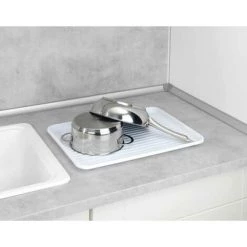 WENKO Égouttoir Vaisselle Clean Blanc, Egouttoir Cuisine Avec Plateau Amovible, Métal - Plastique, 48x12x32 Cm, Brillant - Blanc - Chromé 11 WENKO Égouttoir Vaisselle Clean Blanc, Egouttoir Cuisine Avec Plateau Amovible, Métal - Plastique, 48x12x32 Cm, Brillant - Blanc - Chromé -WENKO Soldes 6579089 5