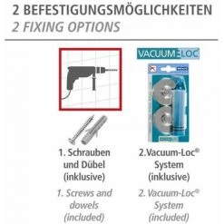 WENKO Porte Serviette Salle De Bain Mural Duo Capri, 2 Barres Porte-serviettes Vacuum-Loc® Fixation Sans Perçage, Repositionnable Sans Laisser De Trace, Zinc Inoxydable, 58,5x6x12 Cm, Brillant -WENKO Soldes 6579092 3