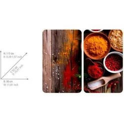 WENKO Protection Plaque De Cuisson, Couvre Plaque De Cuisson En Verre "Epices", Lot De 2, Verre Trempé, 30x52 Cm, Multicolore 11 WENKO Protection Plaque De Cuisson, Couvre Plaque De Cuisson En Verre "Epices", Lot De 2, Verre Trempé, 30x52 Cm, Multicolore -WENKO Soldes 6579103 5