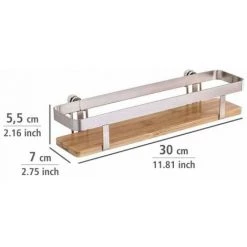 WENKO Etagère à Epices Murale Premium, Etagère Murale Cuisine Fixation Sans Perçage Possible Avec Adaptateur Loc, Métal - Bambou, 30x5,5x7 Cm, Brillant - Marron - Argent Mat 11 WENKO Etagère à Epices Murale Premium, Etagère Murale Cuisine Fixation Sans Perçage Possible Avec Adaptateur Loc, Métal - Bambou, 30x5,5x7 Cm, Brillant - Marron - Argent Mat -WENKO Soldes 6579115 5