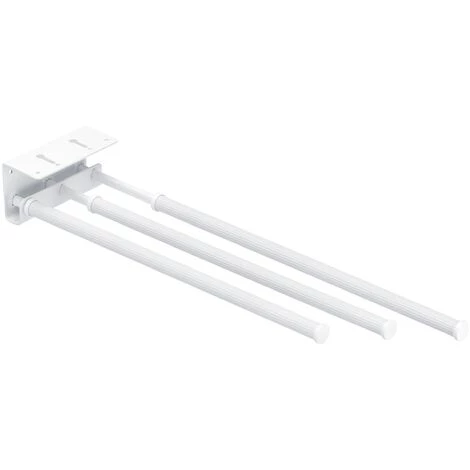WENKO Porte Serviette Salle De Bain Mural, 3 Barres Porte Serviette Télescopiques, Trio Basic, Métal-plastique, L43-77 Cm, Blanc - Blanc 3 WENKO Porte Serviette Salle De Bain Mural, 3 Barres Porte Serviette Télescopiques, Trio Basic, Métal-plastique, L43-77 Cm, Blanc - Blanc