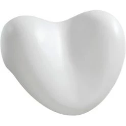 WENKO Repose Tête Baignoire Tropic, Coussin Baignoire En Forme De Cœur, épouse La Morphologie De La Nuque Pour Plus De Confort, Polyuréthane, 25x11x20,5 Cm, Blanc - Blanc