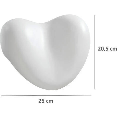 WENKO Repose Tête Baignoire Tropic, Coussin Baignoire En Forme De Cœur, épouse La Morphologie De La Nuque Pour Plus De Confort, Polyuréthane, 25x11x20,5 Cm, Blanc - Blanc 5 WENKO Repose Tête Baignoire Tropic, Coussin Baignoire En Forme De Cœur, épouse La Morphologie De La Nuque Pour Plus De Confort, Polyuréthane, 25x11x20,5 Cm, Blanc - Blanc – Image 3