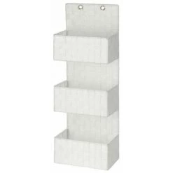 WENKO Organiseur De Salle De Bain à Suspendre Adria, Organisateur Suspendu 3 Paniers De Rangement, Polypropylène, 25x72x15,5 Cm, Blanc