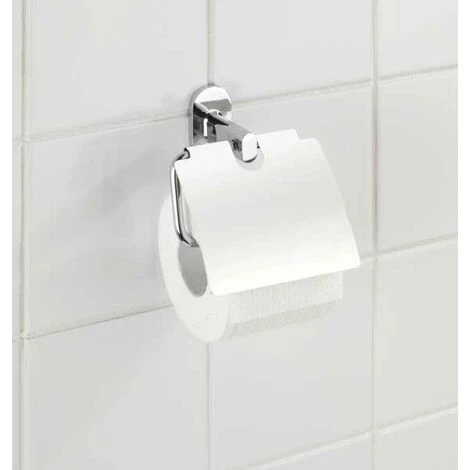 WENKO Support Papier Toilette Mural Puerto Rico, Porte Papier Toilette Avec Couvercle, Power-Loc® Fixation Sans Perçage, Zinc, 13,5x14x6,5 Cm, Brillant - Chromé 5 WENKO Support Papier Toilette Mural Puerto Rico, Porte Papier Toilette Avec Couvercle, Power-Loc® Fixation Sans Perçage, Zinc, 13,5x14x6,5 Cm, Brillant - Chromé – Image 3