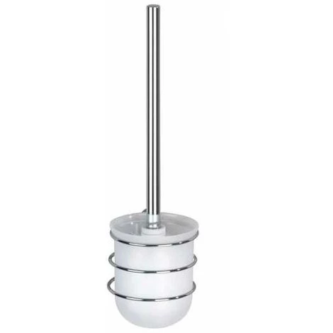 WENKO Brosse WC Suspendue, Brosse WC Murale Classic, Acier - Plastique, 10x37x12 Cm, Brillant - Blanc - Blanc 4 WENKO Brosse WC Suspendue, Brosse WC Murale Classic, Acier - Plastique, 10x37x12 Cm, Brillant - Blanc - Blanc – Image 2