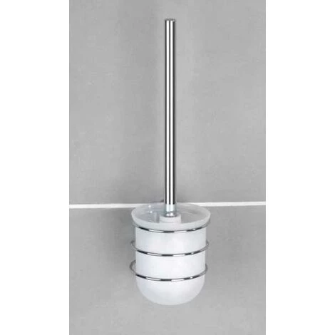 WENKO Brosse WC Suspendue, Brosse WC Murale Classic, Acier - Plastique, 10x37x12 Cm, Brillant - Blanc - Blanc 6 WENKO Brosse WC Suspendue, Brosse WC Murale Classic, Acier - Plastique, 10x37x12 Cm, Brillant - Blanc - Blanc – Image 4