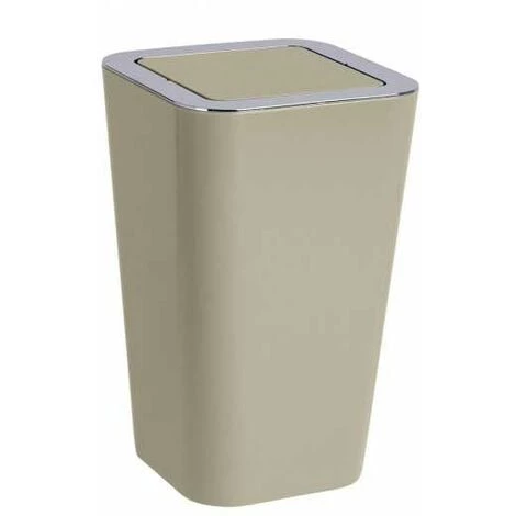 WENKO Poubelle Salle De Bain, Poubelle à Couvercle Basculant, Candy, Plastique, 6L, 18x28,5x18 Cm, Taupe - Gris - Taupe 3 WENKO Poubelle Salle De Bain, Poubelle à Couvercle Basculant, Candy, Plastique, 6L, 18x28,5x18 Cm, Taupe - Gris - Taupe