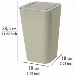 WENKO Poubelle Salle De Bain, Poubelle à Couvercle Basculant, Candy, Plastique, 6L, 18x28,5x18 Cm, Taupe - Gris - Taupe 10 WENKO Poubelle Salle De Bain, Poubelle à Couvercle Basculant, Candy, Plastique, 6L, 18x28,5x18 Cm, Taupe - Gris - Taupe -WENKO Soldes 6579157 4