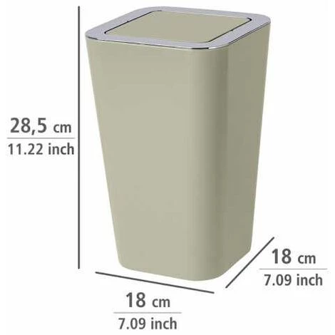WENKO Poubelle Salle De Bain, Poubelle à Couvercle Basculant, Candy, Plastique, 6L, 18x28,5x18 Cm, Taupe - Gris - Taupe 6 WENKO Poubelle Salle De Bain, Poubelle à Couvercle Basculant, Candy, Plastique, 6L, 18x28,5x18 Cm, Taupe - Gris - Taupe – Image 4