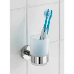 WENKO Porte Brosse à Dent Mural, Gobelet Salle De Bain Mural, Uno Bosio Shine, Verre - Fixation En Acier Inox, 7x9,5x10,5 Cm, Brillant - Brillant 7 WENKO Porte Brosse à Dent Mural, Gobelet Salle De Bain Mural, Uno Bosio Shine, Verre - Fixation En Acier Inox, 7x9,5x10,5 Cm, Brillant - Brillant -WENKO Soldes 6579173 2