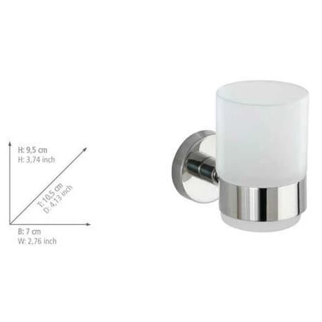 WENKO Porte Brosse à Dent Mural, Gobelet Salle De Bain Mural, Uno Bosio Shine, Verre - Fixation En Acier Inox, 7x9,5x10,5 Cm, Brillant - Brillant 5 WENKO Porte Brosse à Dent Mural, Gobelet Salle De Bain Mural, Uno Bosio Shine, Verre - Fixation En Acier Inox, 7x9,5x10,5 Cm, Brillant - Brillant – Image 3
