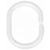 WENKO Anneaux Pour Rideau De Douche, Lot De 12 Anneaux De Douche Pour Suspendre Le Rideau De Douche à La Barre De Douche, Petit Format, Design Ovale, Plastique, 3x4,5 Cm, Blanc - Blanc