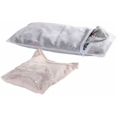 WENKO Filet Linge Machine à Laver, Sac à Linge Machine à Laver Spécialement Conçu Pour Le Linge Délicat, Avec Fermeture éclair, Capacité 1kg, Polyester De Haute Qualité, 45x25 Cm, Blanc - Blanc 4 WENKO Filet Linge Machine à Laver, Sac à Linge Machine à Laver Spécialement Conçu Pour Le Linge Délicat, Avec Fermeture éclair, Capacité 1kg, Polyester De Haute Qualité, 45x25 Cm, Blanc - Blanc – Image 2