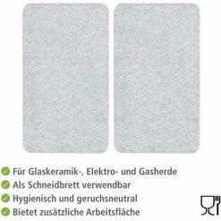 WENKO Protection Plaque De Cuisson En Verre, Protection Plaque Induction, Lot De 2, Verre Trempé, 50x32 Cm, Transparent 9 WENKO Protection Plaque De Cuisson En Verre, Protection Plaque Induction, Lot De 2, Verre Trempé, 50x32 Cm, Transparent -WENKO Soldes 6579191 3