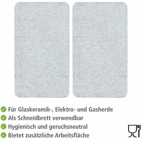 WENKO Protection Plaque De Cuisson En Verre, Protection Plaque Induction, Lot De 2, Verre Trempé, 50x32 Cm, Transparent 5 WENKO Protection Plaque De Cuisson En Verre, Protection Plaque Induction, Lot De 2, Verre Trempé, 50x32 Cm, Transparent – Image 3