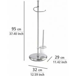 WENKO Serviteur WC 2en1 Adiamo, Brosse WC Et Dérouleur Papier Toilette, Acier - Verre, 28x88x28 Cm, Mat - Mat 10 WENKO Serviteur WC 2en1 Adiamo, Brosse WC Et Dérouleur Papier Toilette, Acier - Verre, 28x88x28 Cm, Mat - Mat -WENKO Soldes 6579193 4