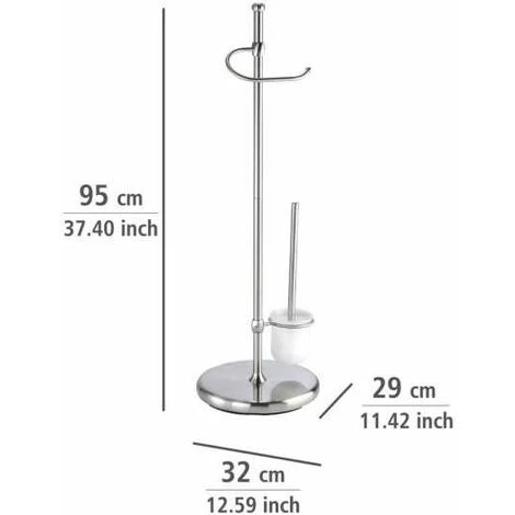 WENKO Serviteur WC 2en1 Adiamo, Brosse WC Et Dérouleur Papier Toilette, Acier - Verre, 28x88x28 Cm, Mat - Mat 6 WENKO Serviteur WC 2en1 Adiamo, Brosse WC Et Dérouleur Papier Toilette, Acier - Verre, 28x88x28 Cm, Mat - Mat – Image 4