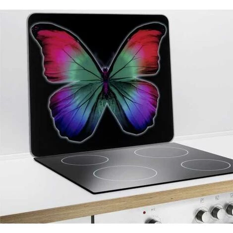 WENKO Fond De Hotte, Crédence Cuisine En Verre, "Papillons", Verre Trempé, 50x56 Cm, Multicolore 4 WENKO Fond De Hotte, Crédence Cuisine En Verre, "Papillons", Verre Trempé, 50x56 Cm, Multicolore – Image 2