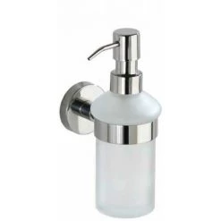 WENKO Distributeur De Savon Liquide Mural Bosio Shine, Verre Et Fixation En Acier Inox, Capacité 200 Ml, 7x18x11 Cm, Brillant - Brillant