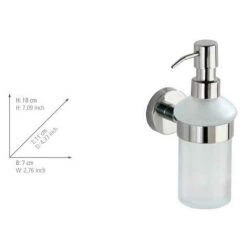 WENKO Distributeur De Savon Liquide Mural Bosio Shine, Verre Et Fixation En Acier Inox, Capacité 200 Ml, 7x18x11 Cm, Brillant - Brillant 8 WENKO Distributeur De Savon Liquide Mural Bosio Shine, Verre Et Fixation En Acier Inox, Capacité 200 Ml, 7x18x11 Cm, Brillant - Brillant -WENKO Soldes 6579205 3
