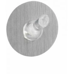 WENKO Static-Loc® Crochet Adhésif Mural ø5 Cm, Argent - Argent