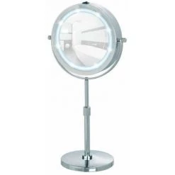 WENKO Miroir Grossissant X5 Lumi, Miroir Maquillage LED, Hauteur Réglable Sur Pied, Ø 13 Cm, Acier, 21x38-49x13,5 Cm, Chromé - Chromé 7 WENKO Miroir Grossissant X5 Lumi, Miroir Maquillage LED, Hauteur Réglable Sur Pied, Ø 13 Cm, Acier, 21x38-49x13,5 Cm, Chromé - Chromé -WENKO Soldes 6579238 2