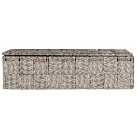 WENKO Organiseur Salle De Bain 4 Compartiments Adria, Petit Panier Rangement Salle De Bain Avec Couvercle, Polypropylène, 26x17x7.5 Cm, Taupe - Gris - Taupe 6 WENKO Organiseur Salle De Bain 4 Compartiments Adria, Petit Panier Rangement Salle De Bain Avec Couvercle, Polypropylène, 26x17x7.5 Cm, Taupe - Gris - Taupe – Image 4