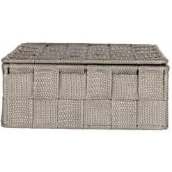 WENKO Organiseur Salle De Bain 4 Compartiments Adria, Petit Panier Rangement Salle De Bain Avec Couvercle, Polypropylène, 26x17x7.5 Cm, Taupe - Gris - Taupe 11 WENKO Organiseur Salle De Bain 4 Compartiments Adria, Petit Panier Rangement Salle De Bain Avec Couvercle, Polypropylène, 26x17x7.5 Cm, Taupe - Gris - Taupe -WENKO Soldes 6579239 5