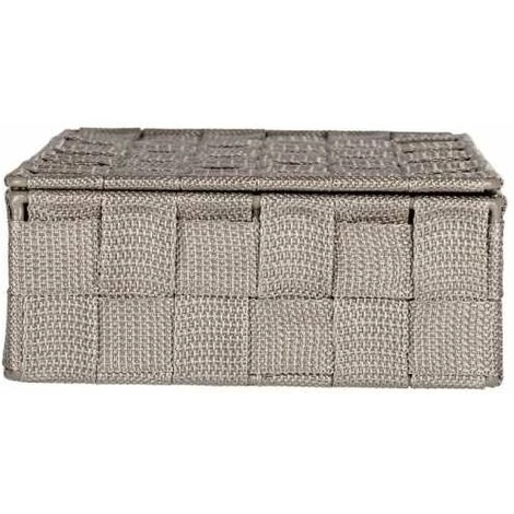 WENKO Organiseur Salle De Bain 4 Compartiments Adria, Petit Panier Rangement Salle De Bain Avec Couvercle, Polypropylène, 26x17x7.5 Cm, Taupe - Gris - Taupe 7 WENKO Organiseur Salle De Bain 4 Compartiments Adria, Petit Panier Rangement Salle De Bain Avec Couvercle, Polypropylène, 26x17x7.5 Cm, Taupe - Gris - Taupe – Image 5