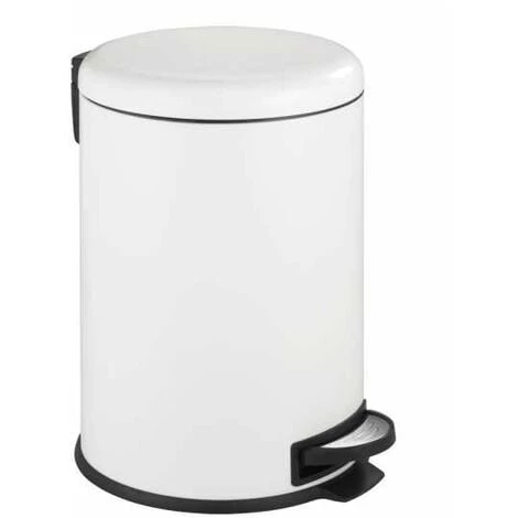 WENKO Poubelle Salle De Bain Leman 20L, Poubelle à Pédale Avec Frein De Chute Easy Close, Acier Inox, 30,5x44x37,5 Cm, Blanc - Blanc 3 WENKO Poubelle Salle De Bain Leman 20L, Poubelle à Pédale Avec Frein De Chute Easy Close, Acier Inox, 30,5x44x37,5 Cm, Blanc - Blanc
