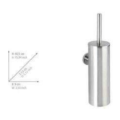 WENKO Brosse WC Murale, Design Fermé, Brosse WC Noire, Bosio, Acier Inox, 9x40,5x13 Cm, Mat - Mat -WENKO Soldes 6579279 2