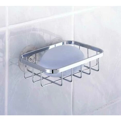 WENKO Porte Savon Mural, Porte Savon Ventouse, Ragusa, Fixation Sans Perçage, Acier Inox, 13x3,5x10,5 Cm, Brillant - Brillant 4 WENKO Porte Savon Mural, Porte Savon Ventouse, Ragusa, Fixation Sans Perçage, Acier Inox, 13x3,5x10,5 Cm, Brillant - Brillant – Image 2