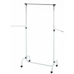 WENKO Penderie Vêtements Avec Portant Vêtement Rotatif, Trio, 4 Roulettes, H118-165 Cm