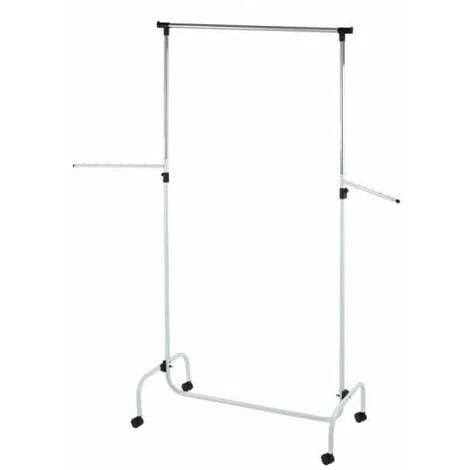 WENKO Penderie Vêtements Avec Portant Vêtement Rotatif, Trio, 4 Roulettes, H118-165 Cm 3 WENKO Penderie Vêtements Avec Portant Vêtement Rotatif, Trio, 4 Roulettes, H118-165 Cm